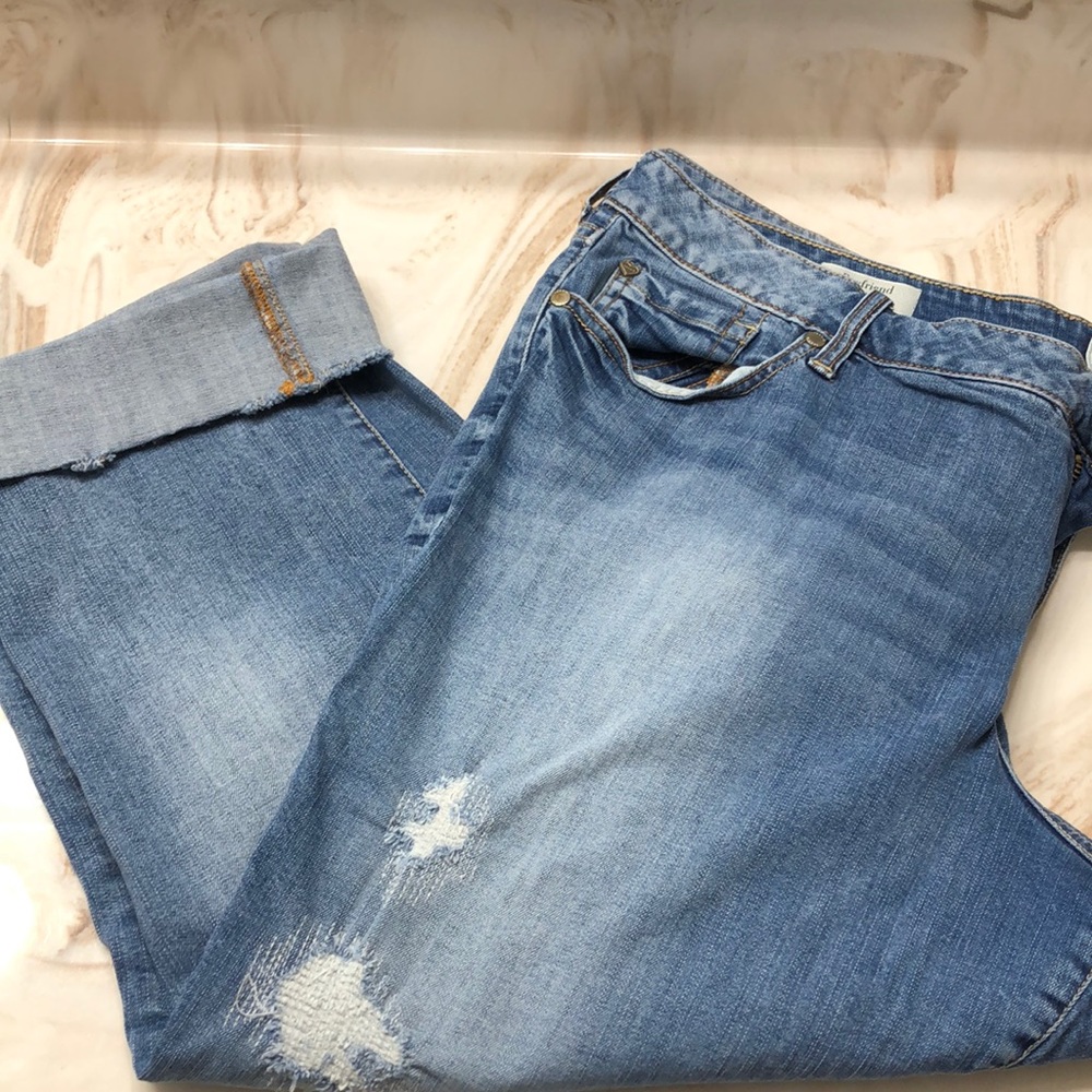 Torrid Boyfriend Jean with distress detail